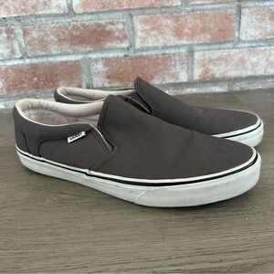 Vans Classic Skateboarding Slip On Shoes Men’s 10.5 Gray Sneakers Skater Low Top